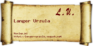 Langer Urzula névjegykártya